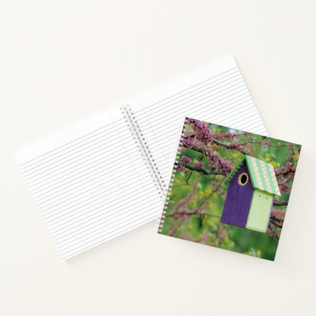 Bird House On A Redbud Tree Notebook (Inside)