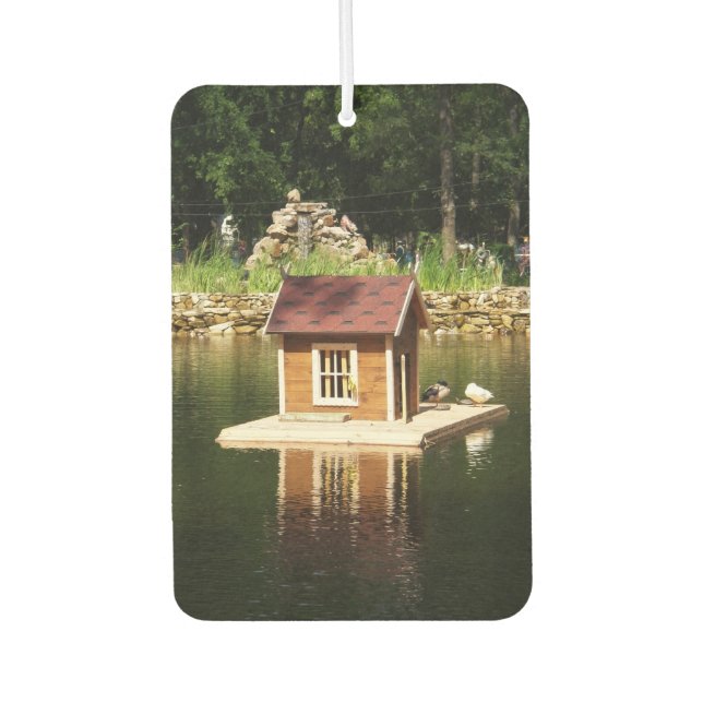 Bird house with pond and alphine slide car air freshener (Front)