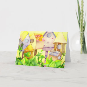 Bird Houses: Congratulations on New Home Card