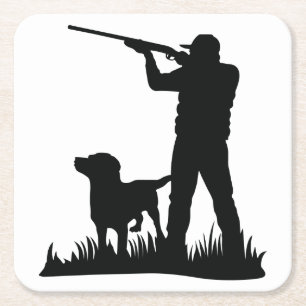 Bird Hunter Square Paper Coaster