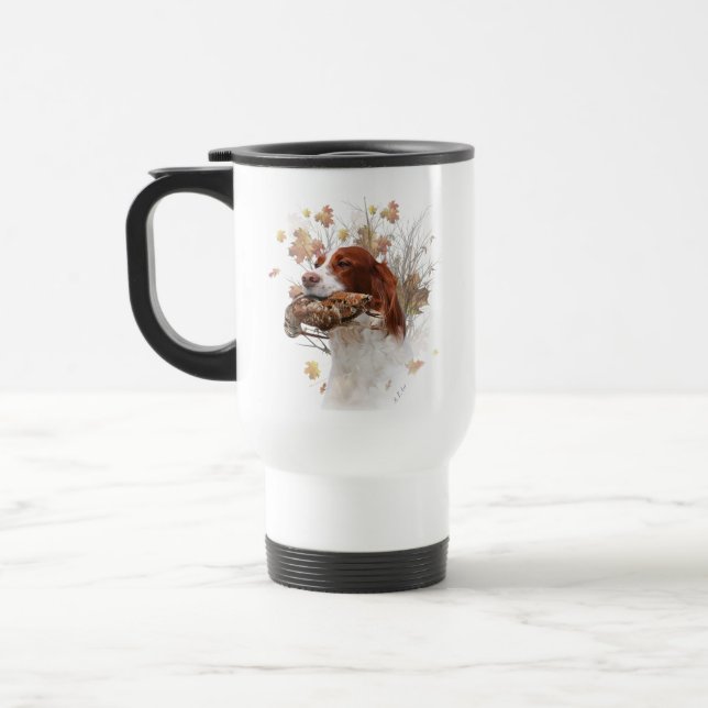 Bird hunting dog  travel mug (Left)
