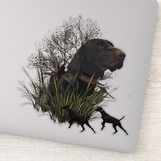 Bird hunting , German Shorthaired Pointer  sticker (Detail)