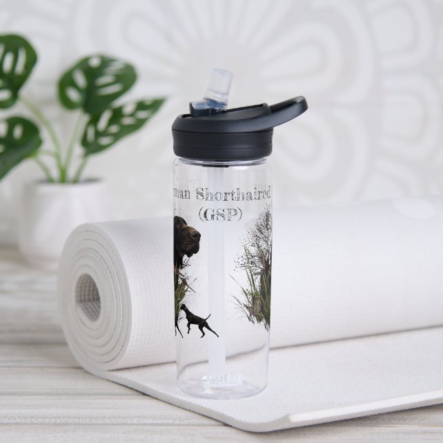 Bird hunting , German Shorthaired Pointer Water Bottle (Yoga)