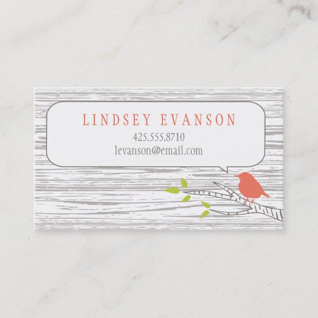Bird in a Birch Tree Calling Card (Front)
