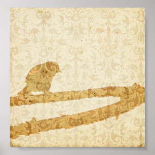 Bird in a Branch Poster