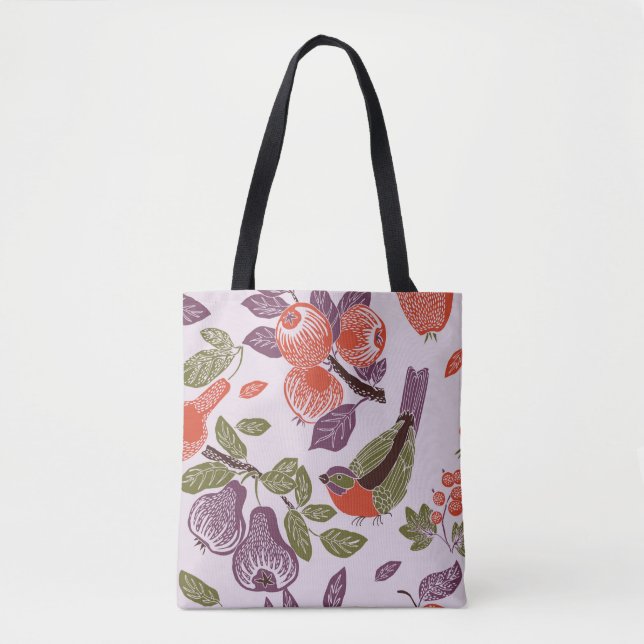 bird in a fruit garden. seamless pattern tote bag (Front)