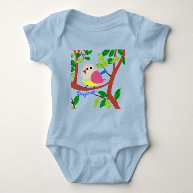Bird in a tree baby bodysuit (Front)