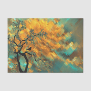 Bird in a Tree with Beautiful Sky Decoupage Tissue Paper