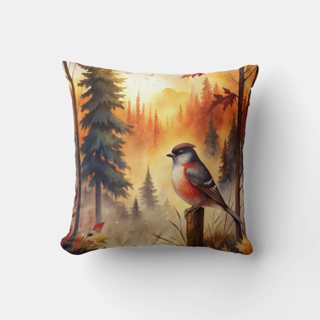 Bird in Autumn Cushion (Front)