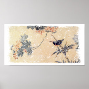 Bird in Bamboo Poster