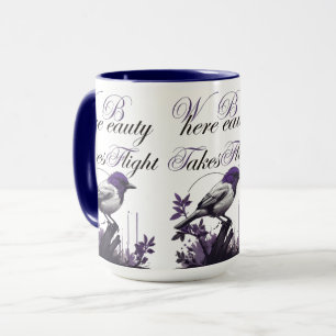Bird in Bloom Purple and Grey Harmony Mug