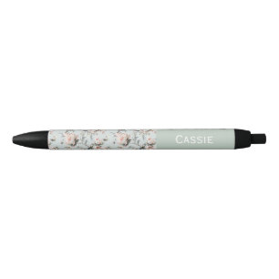 Bird in Blossom Flower Custom Name Pen