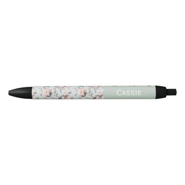 Bird in Blossom Flower Custom Name Pen (Front)
