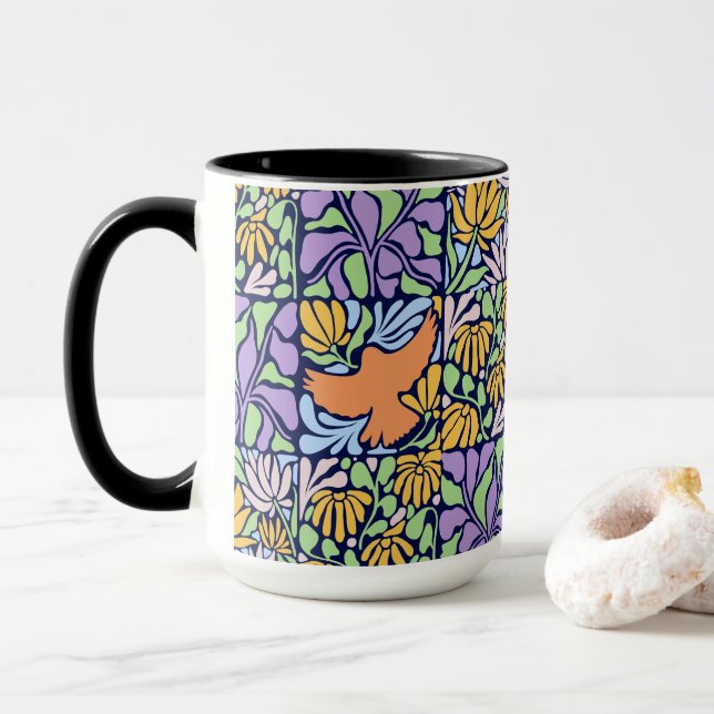Bird In Botanical Mug (With Donut)