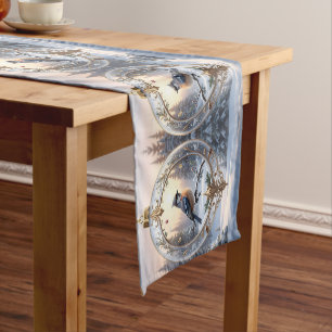 Bird in Christmas Ornament Table Runner