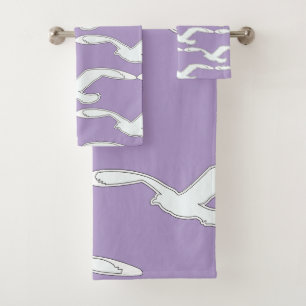 Bird In Flight Bath Accessory Lavender Bath Towel Set