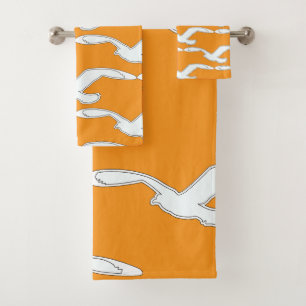 Bird In Flight Bath Accessory Orange        Bath Towel Set