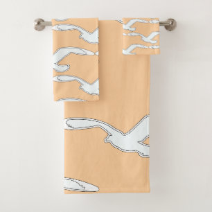 Bird In Flight Bath Accessory Peach Towel Set