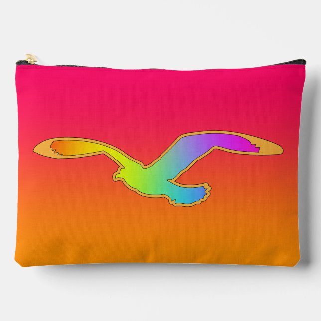 Bird In Flight Rainbow     Accessory Pouch (Front)