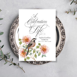 Bird in Flowers Celebration of Life Program