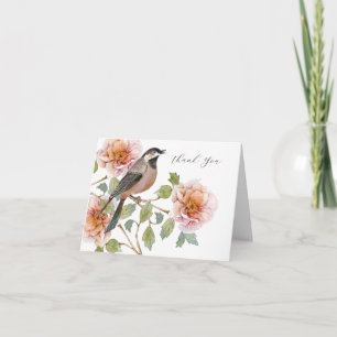 BIrd in Flowers Thank You Card