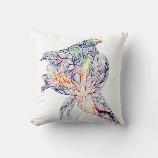 Bird in her nest cushion (Front)
