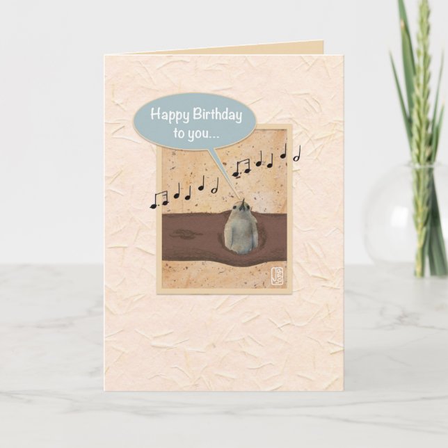 Bird in Log Blue framed 1 Birthday Card (Front)