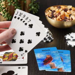 Bird in Moonlight Owl Personalised Playing Cards