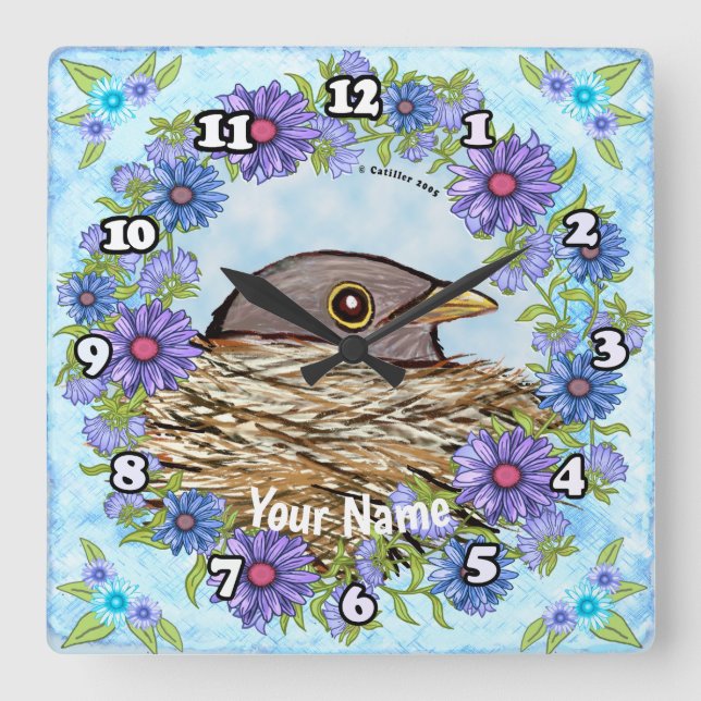 Bird In Nest  clock (Front)