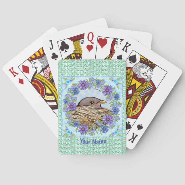 Bird In Nest  playing cards (Back)