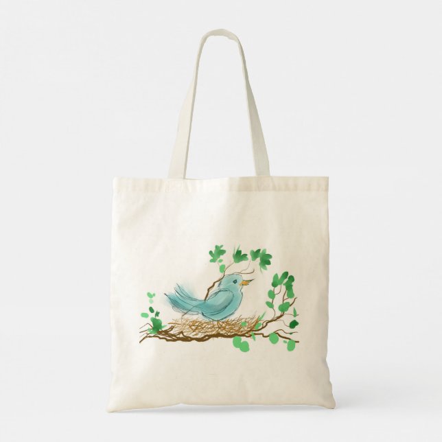 Bird in Nest Tote Bag (Back)