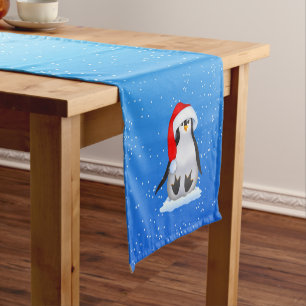 Bird in Santa Hat Short Table Runner