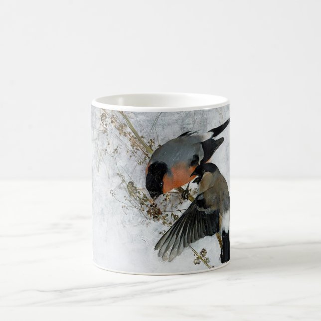 Bird in Snow, Bruno Liljefors Coffee Mug (Center)