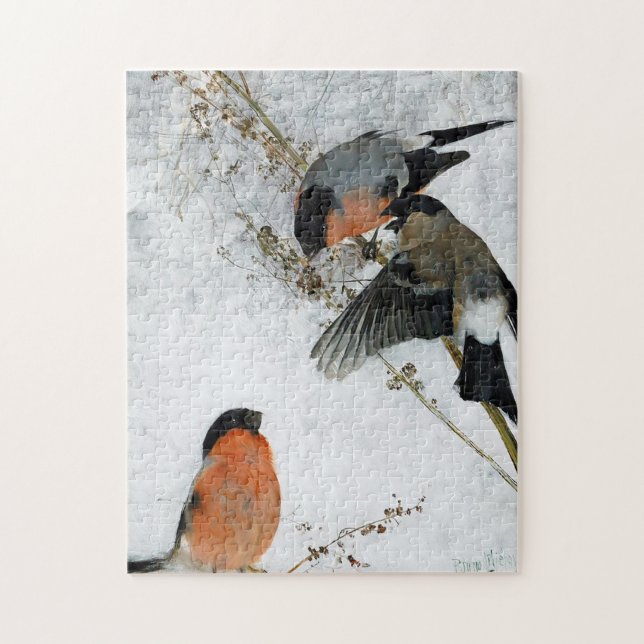 Bird in Snow, Bruno Liljefors Jigsaw Puzzle (Vertical)