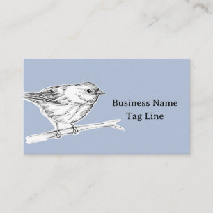 Bird Ink Drawing Blue Gray Nature Wildlife Business Card
