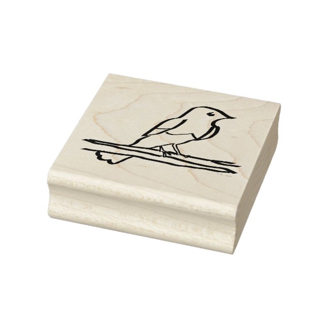 Bird Inking Wood Art Rubber Stamp (Stamp)