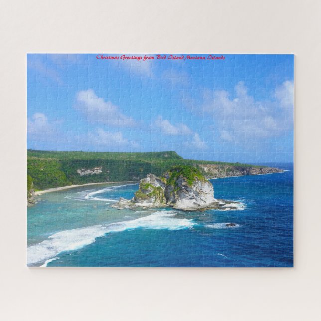 Bird Island  Mariana Islands. Christmas Greetings Jigsaw Puzzle (Horizontal)