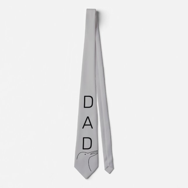 Bird Line Art Dad Gift Neck Tie (Front)