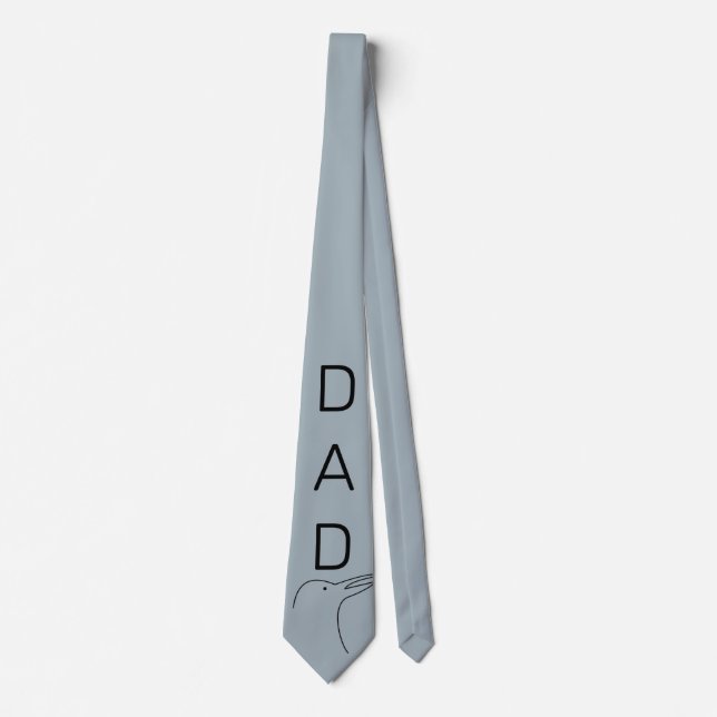 Bird Line Art Dad Gift Neck Tie (Front)