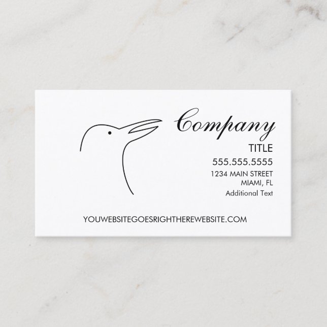 Bird Logo Simple Business Card (Front)