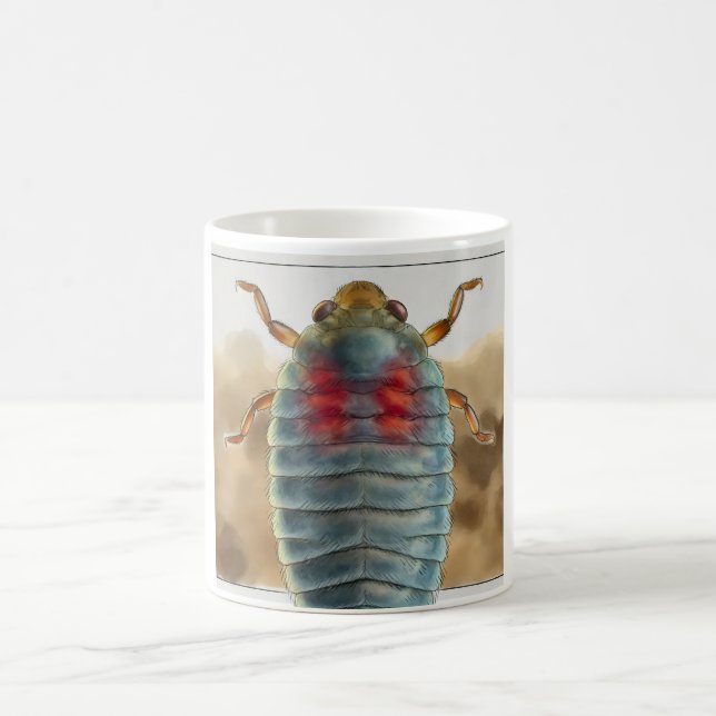 Bird Louse Dorsal View 280824IREF205 - Watercolor Coffee Mug (Center)