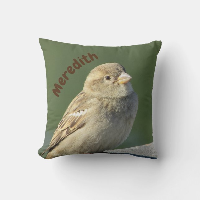 Bird Lover Beautiful Small Brown House Sparrow Cushion (Front)