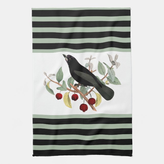 Bird Lover Blackbird  Tea Towel (Vertical)