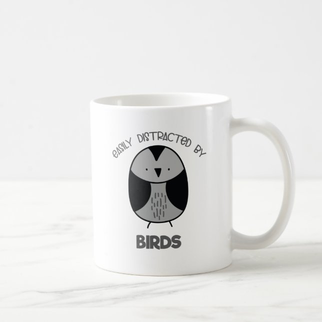 Bird Lover Gift for Bird Watchers Easily Distracte Coffee Mug (Right)