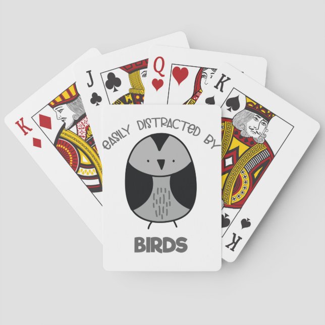 Bird Lover Gift for Bird Watchers Easily Distracte Playing Cards (Back)