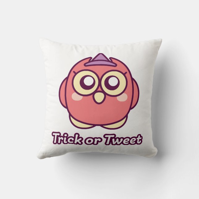 Bird Lover Halloween Cute Owl Witch Cushion (Back)
