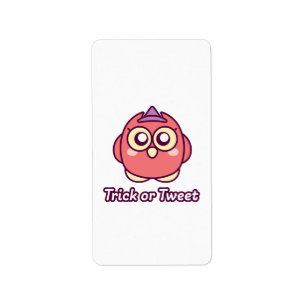 Bird Lover Halloween Cute Owl Witch Label