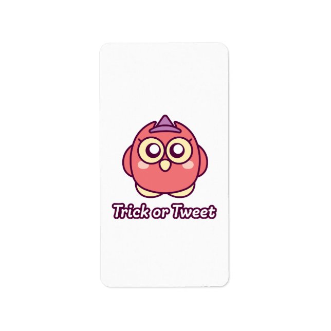 Bird Lover Halloween Cute Owl Witch Label (Front)