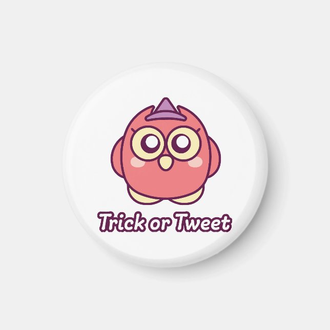 Bird Lover Halloween Cute Owl Witch Magnet (Front)