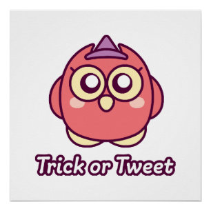 Bird Lover Halloween Cute Owl Witch Poster